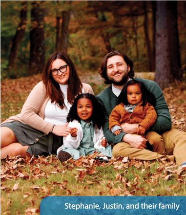 Stephanie, Justin, family