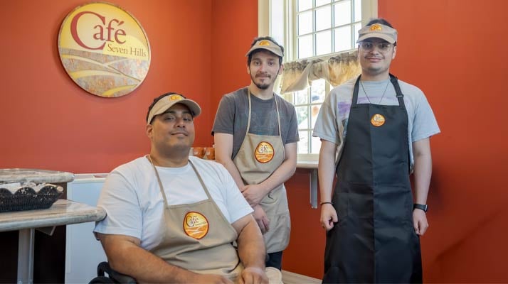 Jose seen left in Seven Hills Cafe