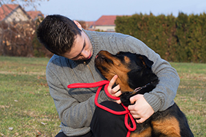 boy with dog